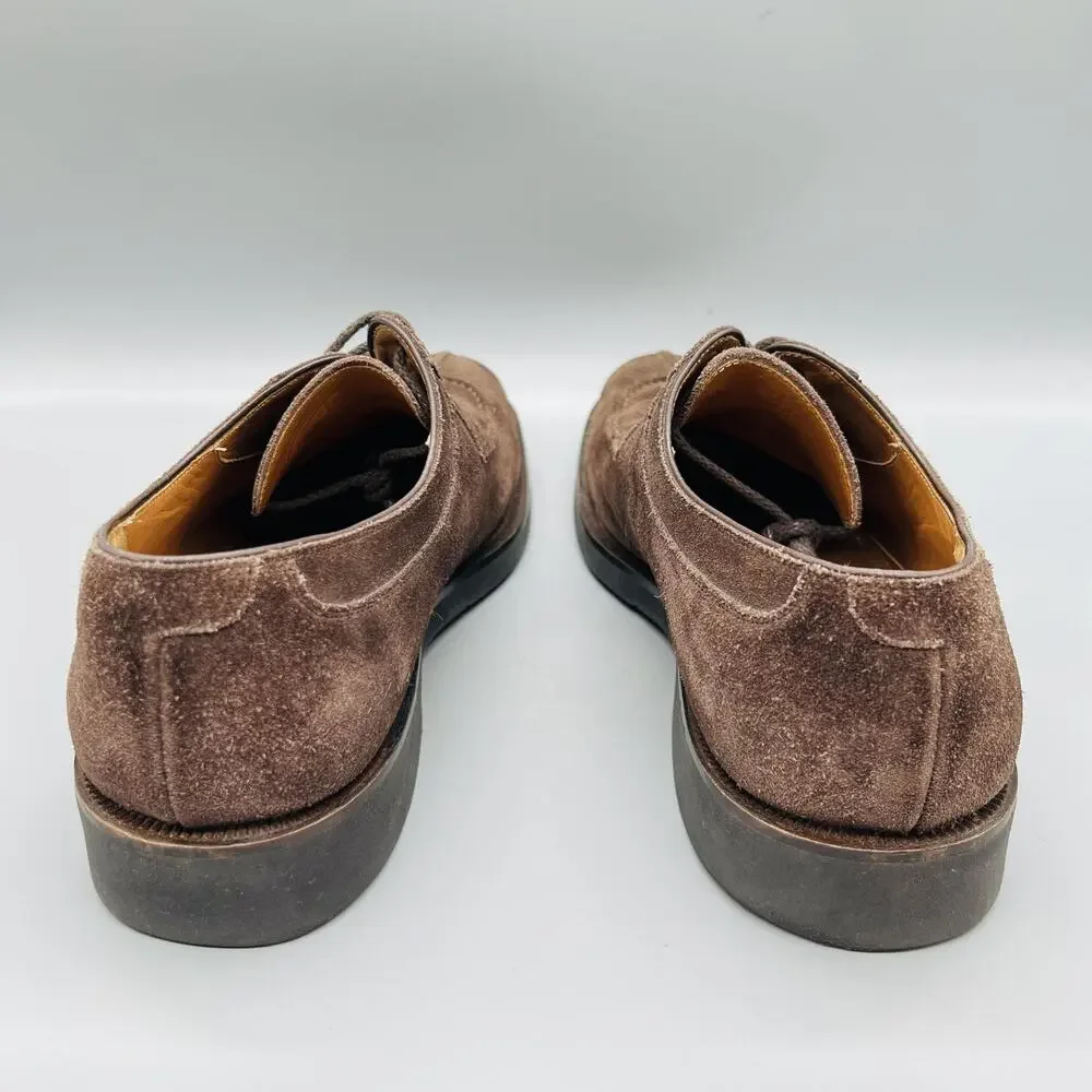 Magnanni Shoes Mens 10.5 Brown Suede Derby Oxford Dress Almond Toe Classic